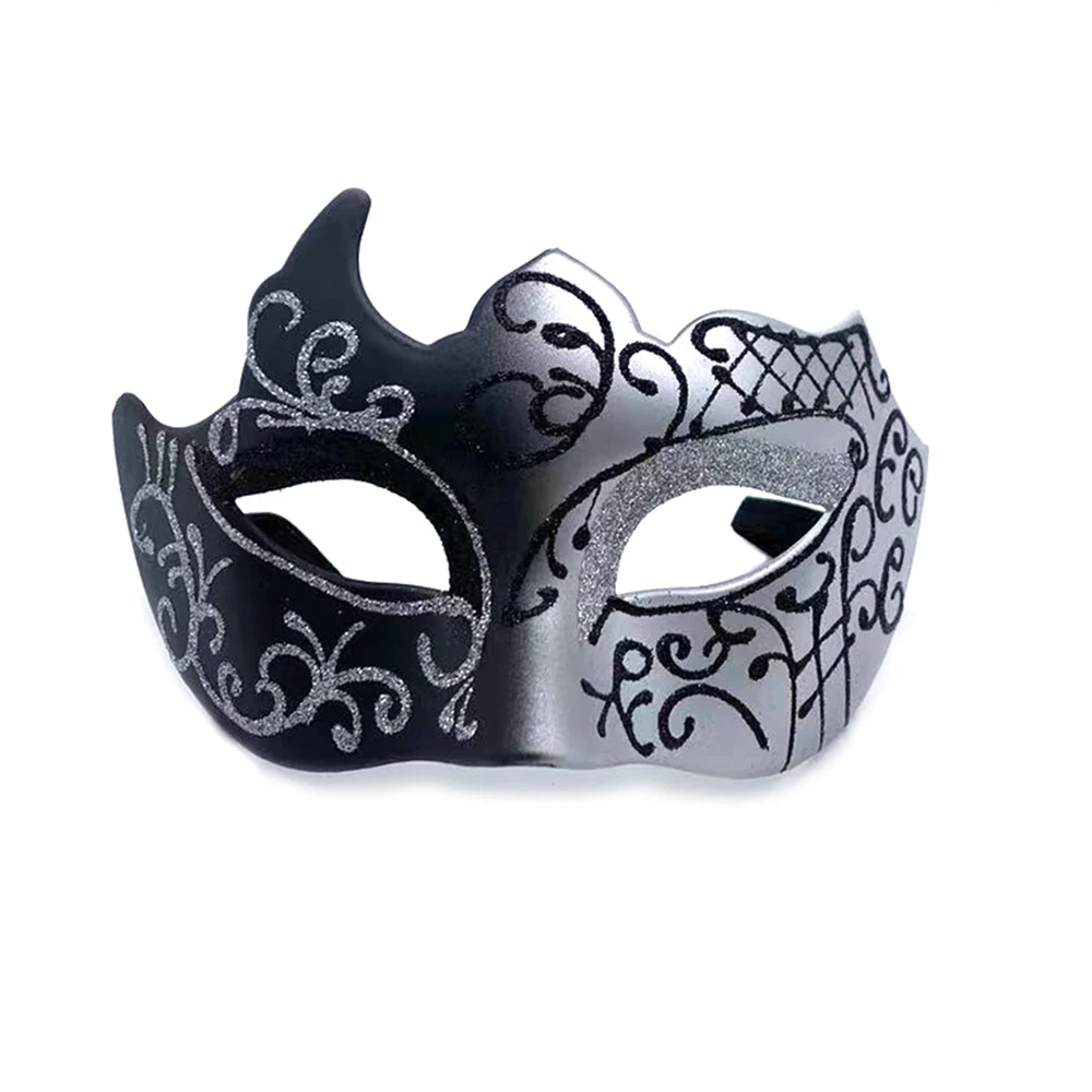 Masque Loup Vénitien Bicolore Noir Et Argent image 1