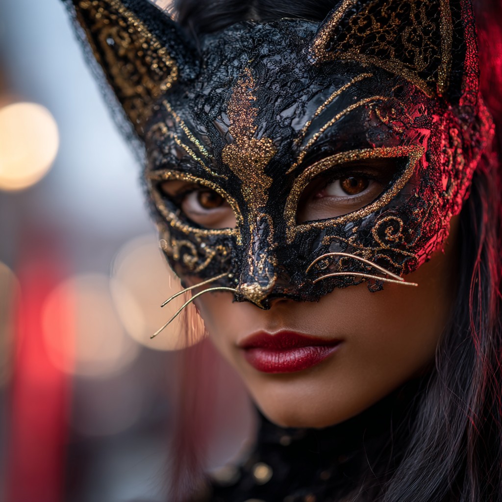 Le masque chat vénitien : une figure féline au coeur du Carnaval de Venise